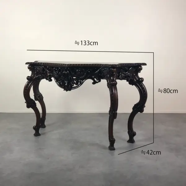 曲線美が魅力のフレンチアンティーク　コンソールテーブル - 画像 (8)
