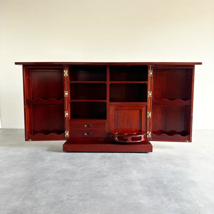 折り畳み式カウンターキャビネット ワインラック 引き出し収納つき