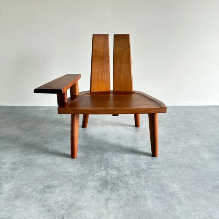 無垢材 ミドルバック ラウンジチェア(右肘置き)