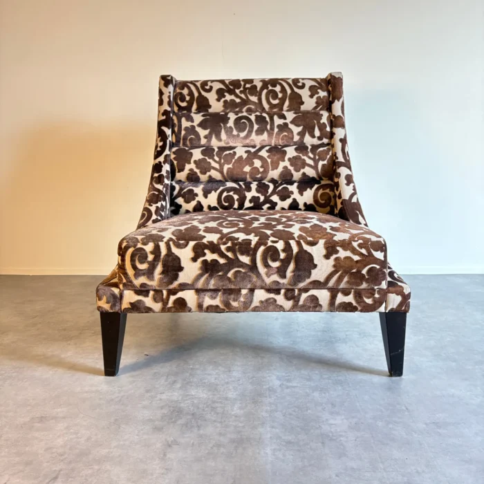 ヴィンテージ ハイバックラウンジチェア | ファブリック×総柄