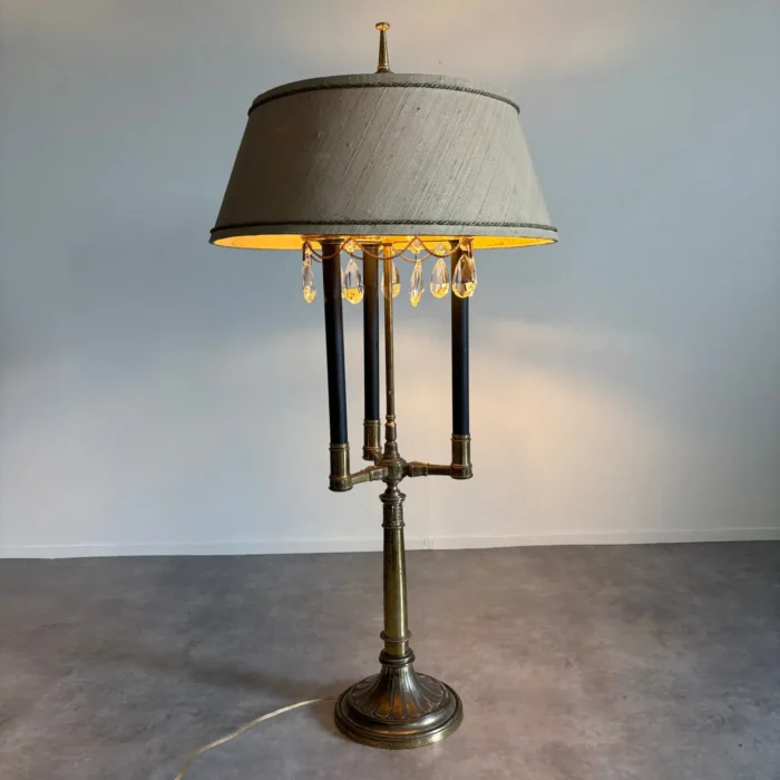 アンティーク　ゴールドテーブルランプ | クリスタル装飾　